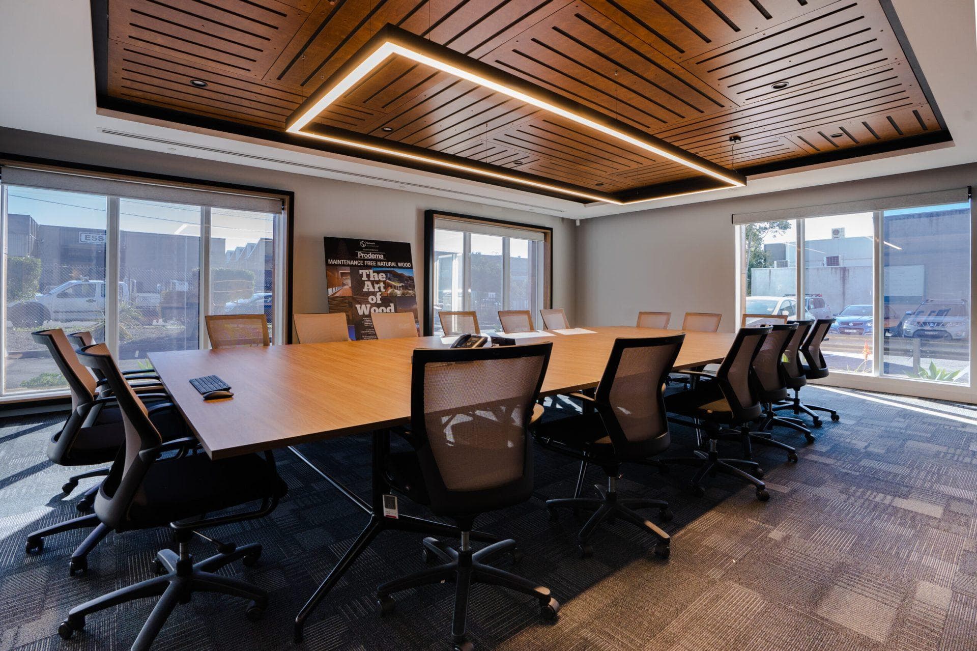 Network Architectural Boardroom featuring Prodema Panelling